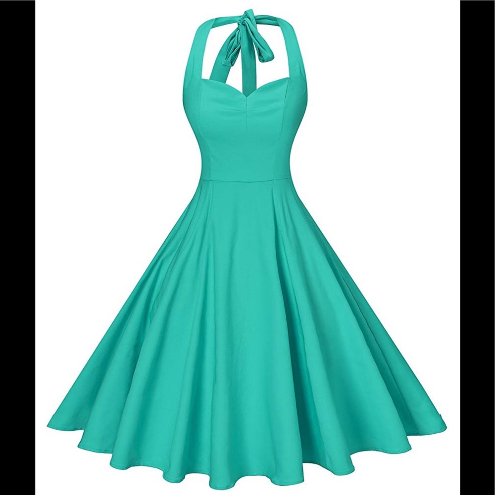 Rockabilly 50’s Halter Mint Dress 👗 Sz. S NWOT